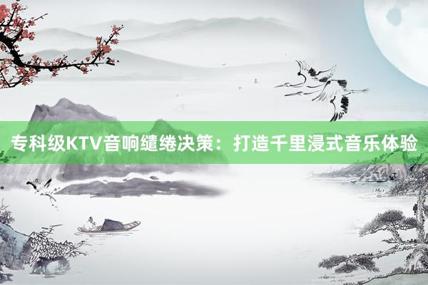 专科级KTV音响缱绻决策：打造千里浸式音乐体验